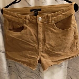 Forever 21 Tan Corduroy Jean Shorts